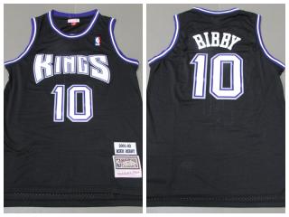 Sacramento Kings 10 Mike Bibby Basketball Jersey Black Retro
