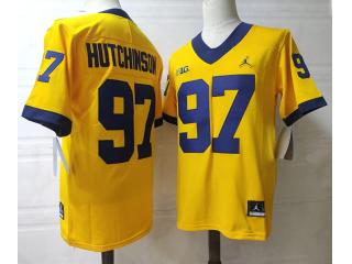 Brand Michigan Wolverines 97 Aidan Hutchinson College Football Jersey Yellow