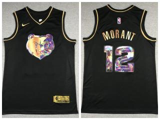 Nike Memphis Grizzlies 12 Ja Morant Basketball Jersey Diamond Black Gold