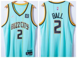 Jordan New Orleans Hornets 2 Lamelo Ball Basketball Jersey Green 75th Anniversary Edition