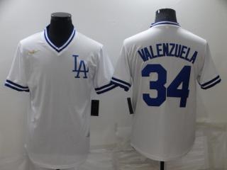 Nike Los Angeles Dodgers 34 Fernando Valenzuela Baseball Jersey White Retro