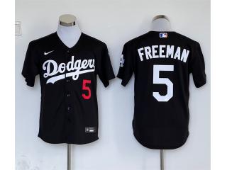 Nike Los Angeles Dodgers 5 Freddie Freeman Baseball Jersey Black