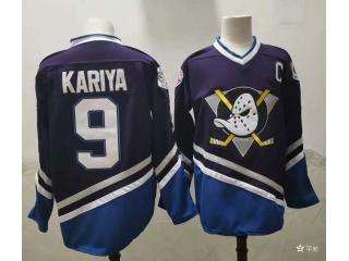 Anaheim Ducks 9 Paul Kariya Ice Hockey Jersey Purple Retro