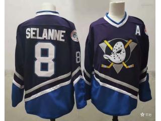 Anaheim Ducks 8 Teemu Selanne Hockey Jersey Purple Retro