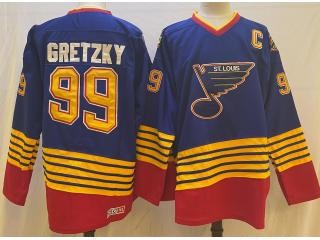 St. Louis Blues 99 Wayne Gretzky Ice Hockey Jersey Red Retro