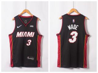 Nike Miami Heat 3 Dwyane Wade Basketball Jersey Black 75th Anniversary Edition