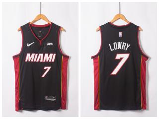 NIke Miami Heat 7 Kyle Lowry Basketball Jersey Black 75th Anniversary Edition