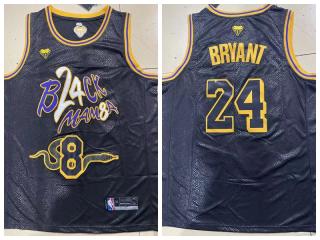 Nike Los Angeles Lakers 8 And 24 Kobe Bryant Basketball Jersey Black