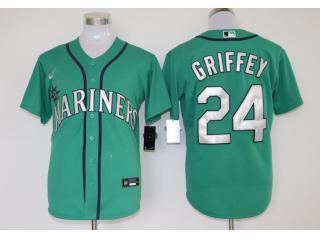 Nike Seattle Mariners 24 Ken Griffey Baseball Jersey Green Fan