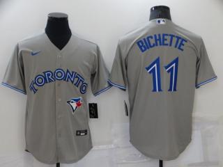 Nike Toronto Blue Jays 11 Bo Bichette Baseball Jersey Gray
