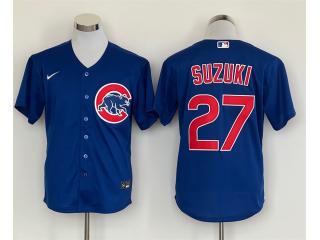 Nike Chicago Cubs 27 Seiya Suzuki Baseball Jersey Blue