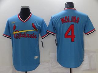 Nike St.Louis Cardinals 4 Yadier Molina Baseball Jersey Blue Retro
