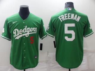 Nike Los Angeles Dodgers 5 Freddie Freeman Baseball Jersey Green