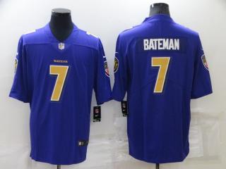 Baltimore Ravens 7 Rashod Bateman Football Jersey Limited Purple