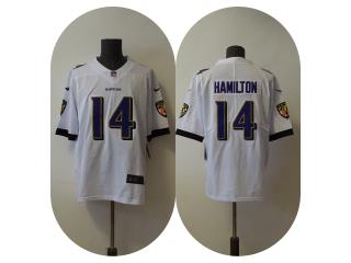 Baltimore Ravens 14 Kyle Hamilton Football Jersey Limited White