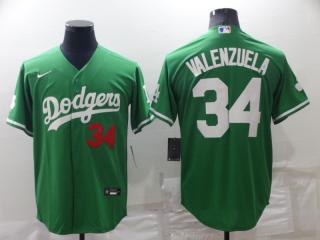 Nike Los Angeles Dodgers 34 Fernando Valenzuela Baseball Jersey Green