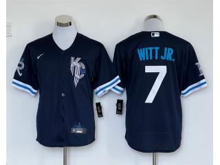 Nike Kansas City Royals 7 Bobby Witt Jr. Baseball Jersey Navy blue city Edition