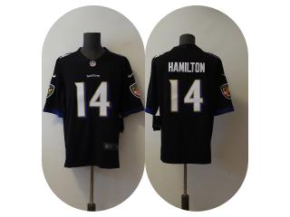 Baltimore Ravens 14 Kyle Hamilton Football Jersey Limited Black