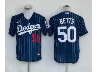 Nike Los Angeles Dodgers 50 Mookie Betts Baseball Jersey navy Blue