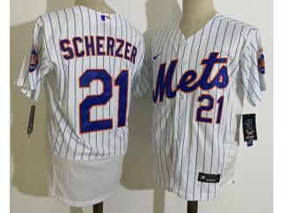 Nike New York Mets 21 Max Scherzer Flexbase Baseball Jersey White