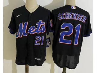 Nike New York Mets 21 Max Scherzer Felxbase Baseball Jersey Black