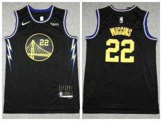 Nike Golden State Warrior 22 Andrew Wiggins Basketball Jersey Black City Edition 75th anniversary