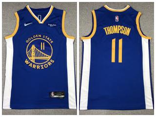 Nike Golden State Warrior 11 klay Thompson Basketball Jersey Blue 75th anniversary