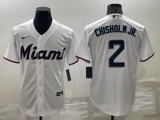 Nike Miami Marlins 2 Jazz Chisholm Jr. Flexbase Baseball Jersey White