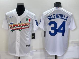 Nike Los Angeles Dodgers 34 Fernando Valenzuela Baseball Jersey White