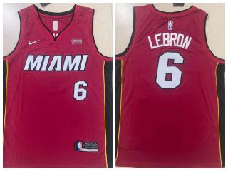Nike Miami Heat 6 LeBron Basketball Jersey red