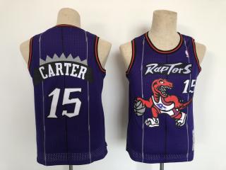 Youth Toronto Raptors 15 Vince Carter Basketball Jersey Purple Retro
