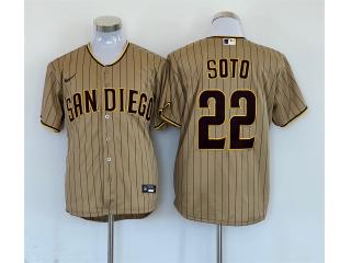 Nike San Diego Padres 22 Juan Soto Baseball Jersey Tan