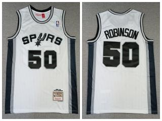 San Antonio Spurs  50 Glenn Robinson Basketball Jersey White Retro