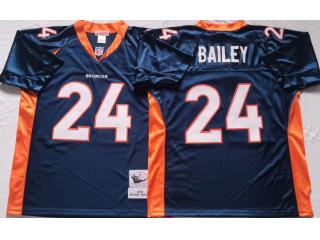 Denver Broncos 24 Champ Bailey Football Jersey Limited Navy Blue Retro