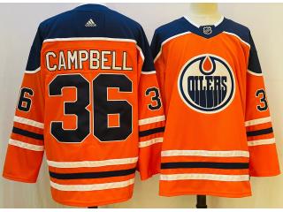 Adidas Edmonton Oilers 36 Jack Campbell Ice Hockey Jersey Orange