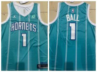 Jordan New Orleans Hornets 1 Lamelo Ball Basketball Jersey Green