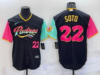 Nike San Diego Padres 22 Juan Soto Baseball Jersey Black City Edition