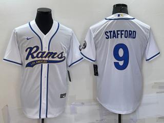 St. Louis Rams 9 Matthew Stafford Baseball Jersey White