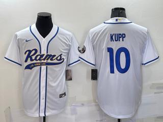 St. Louis Rams 10 Cooper Kupp Baseball Jersey White