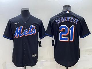 Nike New York Mets 21 Max Scherzer Baseball Jersey Black