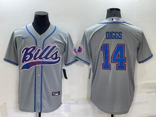 Buffalo Bills 14 Stefon Diggs Baseball Jersey Gray