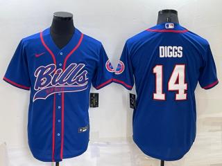 Buffalo Bills 14 Stefon Diggs Baseball Jersey Blue