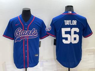 New York Giants 56 Lawrence Taylor Baseball Jersey Blue
