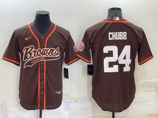 Cleveland Browns 24 Nick Chubb Baseball Jersey Brown