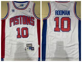 Detroit Pistons 10 Dennis Rodman Basketball Jersey White