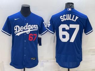 Nike Los Angeles Dodgers 67 Vin Scully Flexbase Baseball Jersey Blue