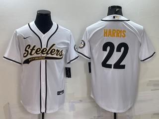 Pittsburgh Steelers 22 Najee Harris Baseball Jersey Legend White