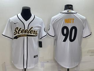 Pittsburgh Steelers 90 T.J. Watt Baseball Jersey Legend White
