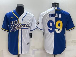St. Louis Rams 99 Aaron Donald Baseball Jersey Blue and White