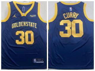 Nike Golden State Warrior 30 Stephen Curry Basketball Jersey Navy Blue